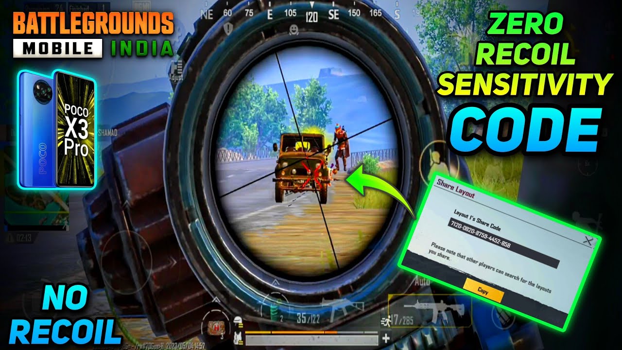 Bgmi zero recoil sensitivity code || Bgmi no recoil sensitivity code || Bgmi sensitivity code today
