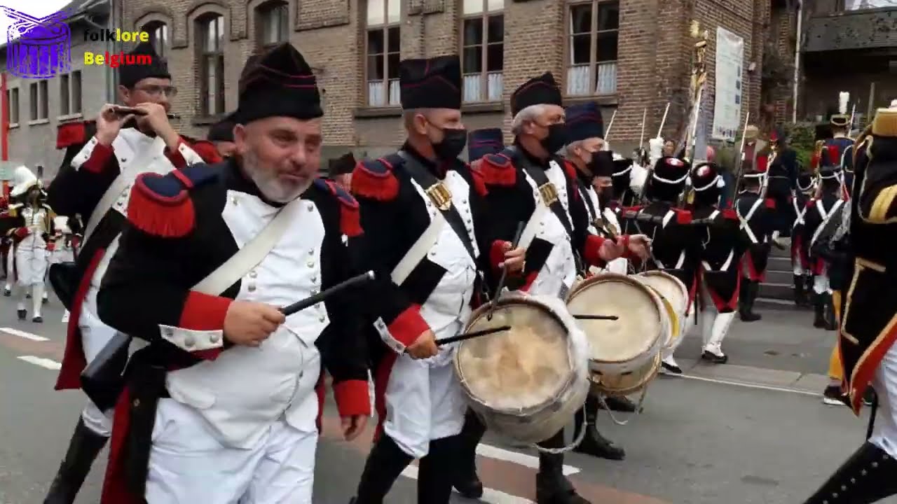 marche sainte-anne de silenrieux - fin procession + tire canon final - folklore belgium