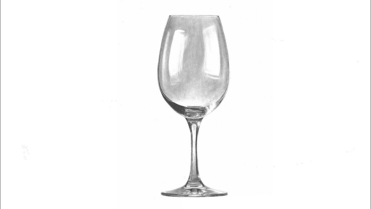 رسم كوب ماء ولمعان الزجاج