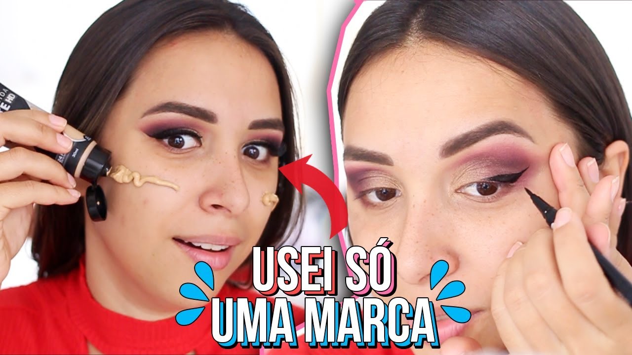 FIZ UMA MAKE INTEIRA USANDO SÓ UMA MARCA NACIONAL + SURPRESONA PRA VCS!!