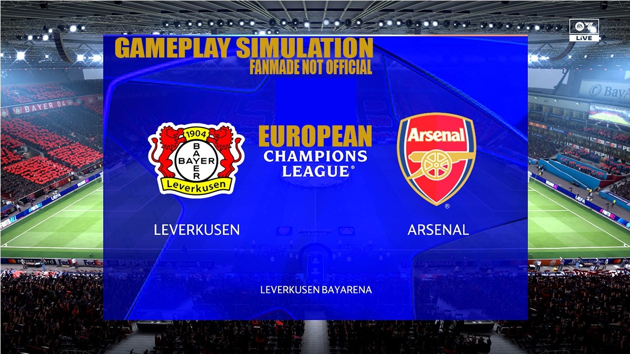 Bayer Leverkusen vs Arsenal | UEFA Champions League | Gameplay Simulation | Full Match