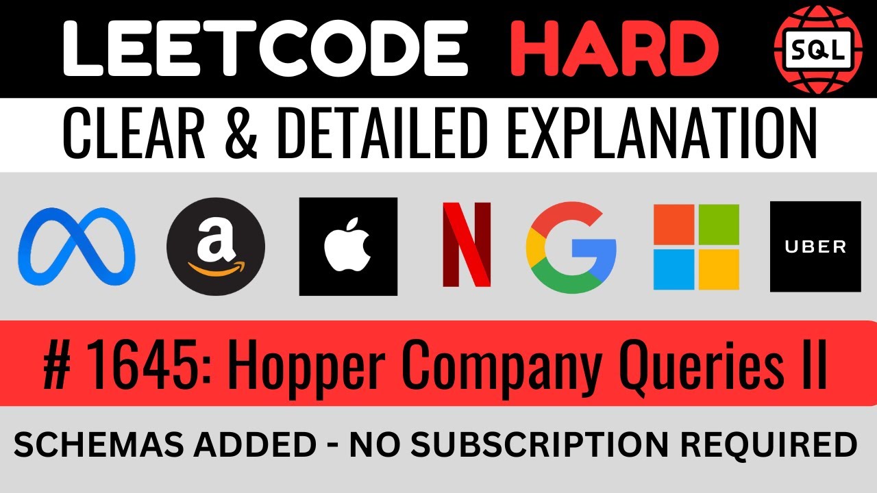 Leetcode HARD 1645 - RECURSIVE CTE SQL Explained - Hopper Company Queries 2 | Everyday Data Science