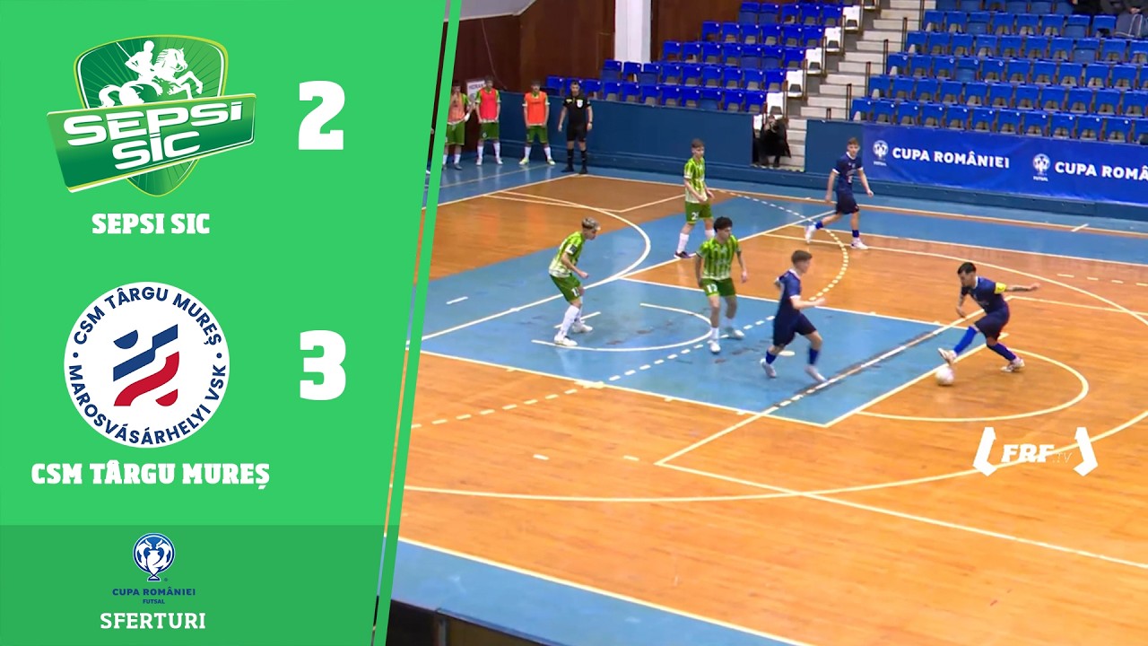 Cupa României Futsal U19, sferturi: Sepsi SIC - CSM Târgu Mureș 2-3, 21.02.2026