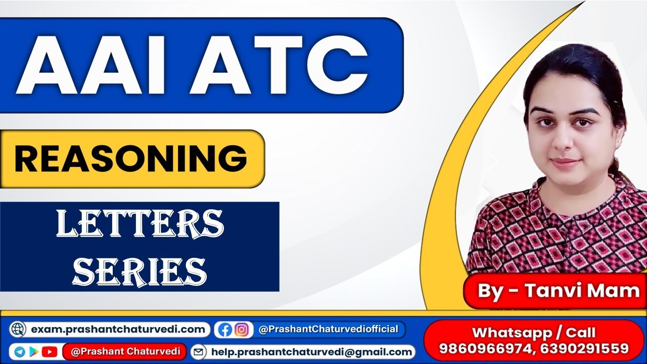 AAI ATC REASONING PREPARATION BY TANVI MAM || LETTERS   SERIES ||  AAI ATC ONLINE COACHING ||
