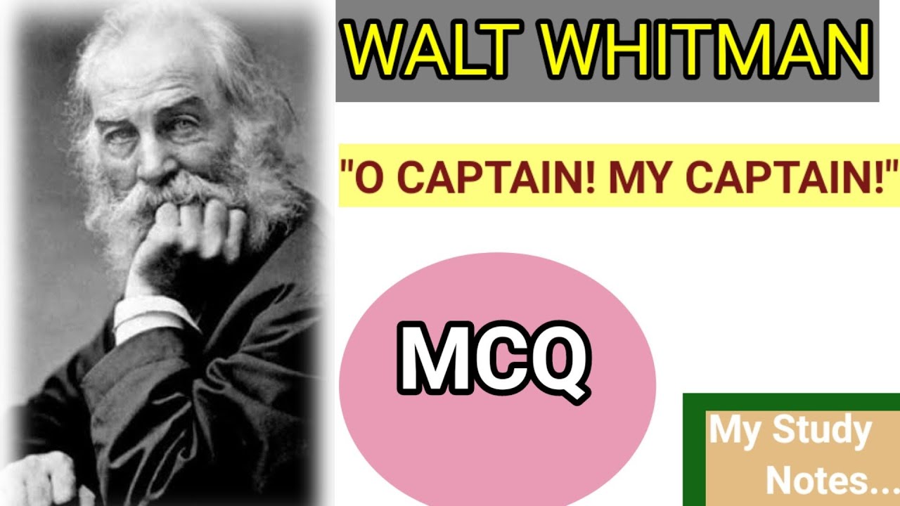 Walt Whitman || O Captain! My Captain! || Elegy || MCQ || @My Study Notes
