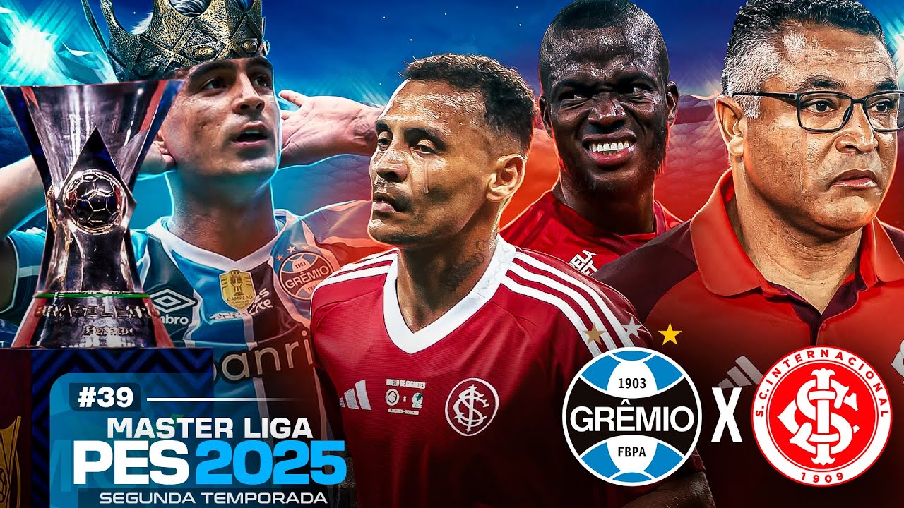 CRISTALDO ACABA COM O INTER no CLÁSSICO GRENAL! MASTER LIGA com GRÊMIO PES 2025! EP 39!