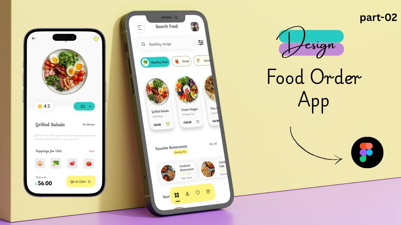 Food Order App UI/UX Design in Figma [Part-02]  | Step-By-Step