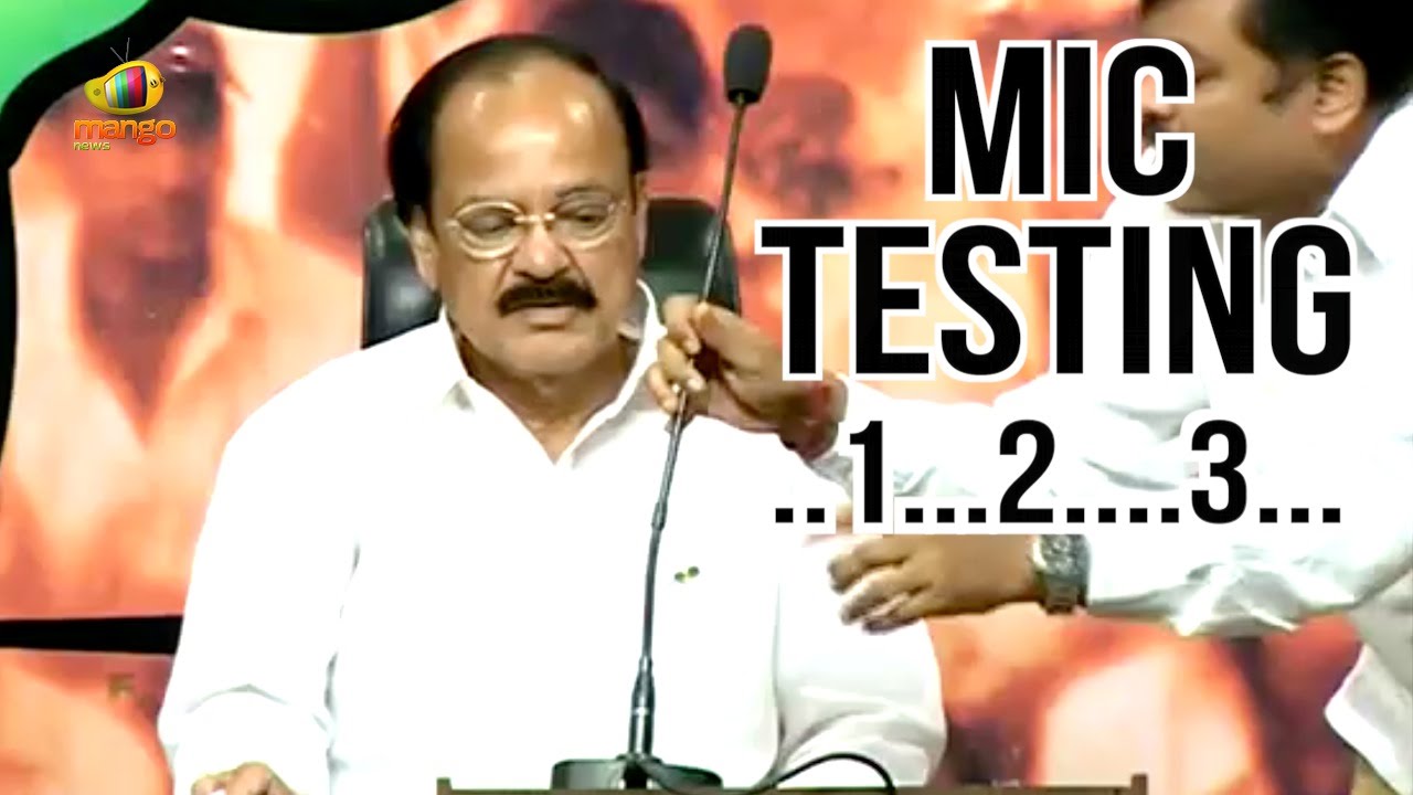 Venkaiah Naidu Mic Testing | Funny comments on PhotoGrapher | Mango News