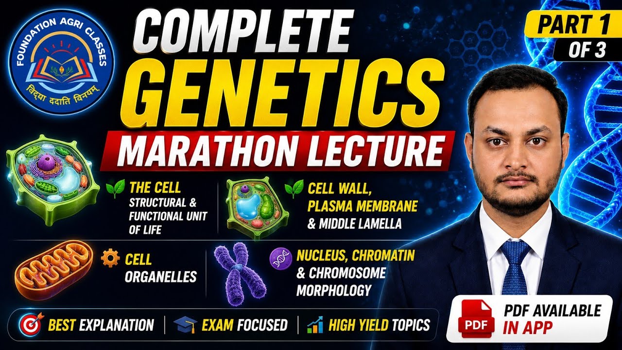 Genetics Marathon | BSc Agriculture Complete Genetics | Part 1 | Foundation Agri Classes| ICAR | BHU