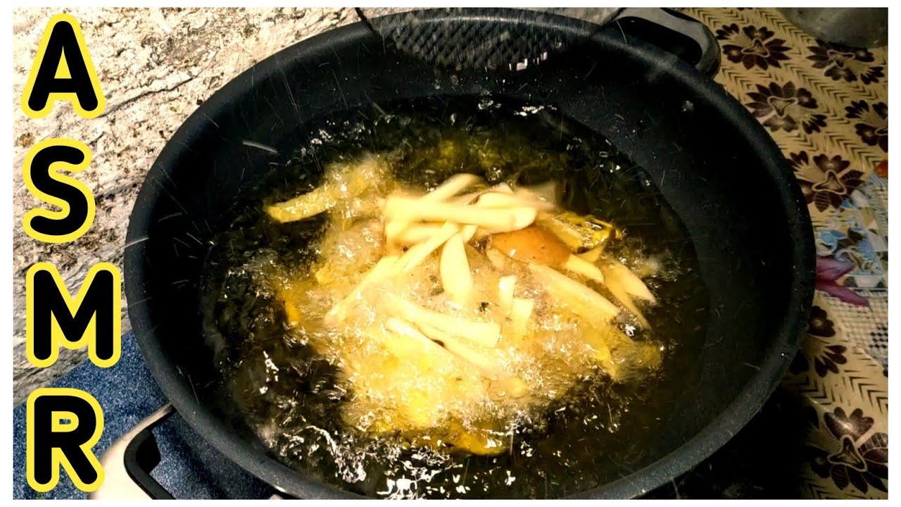 Deep Fry ASMR Extreme Crunchy Potato Chips Frying Sound
