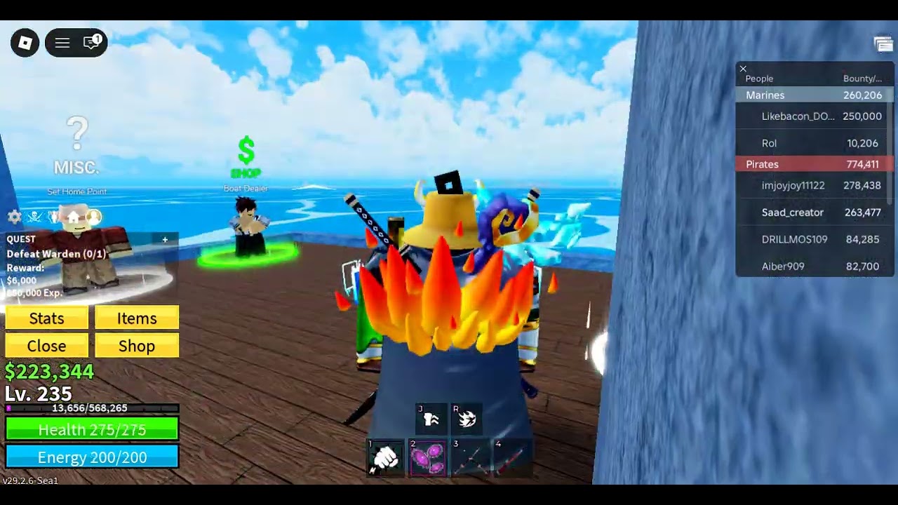 fighting with 3 bosses in bloxfruit