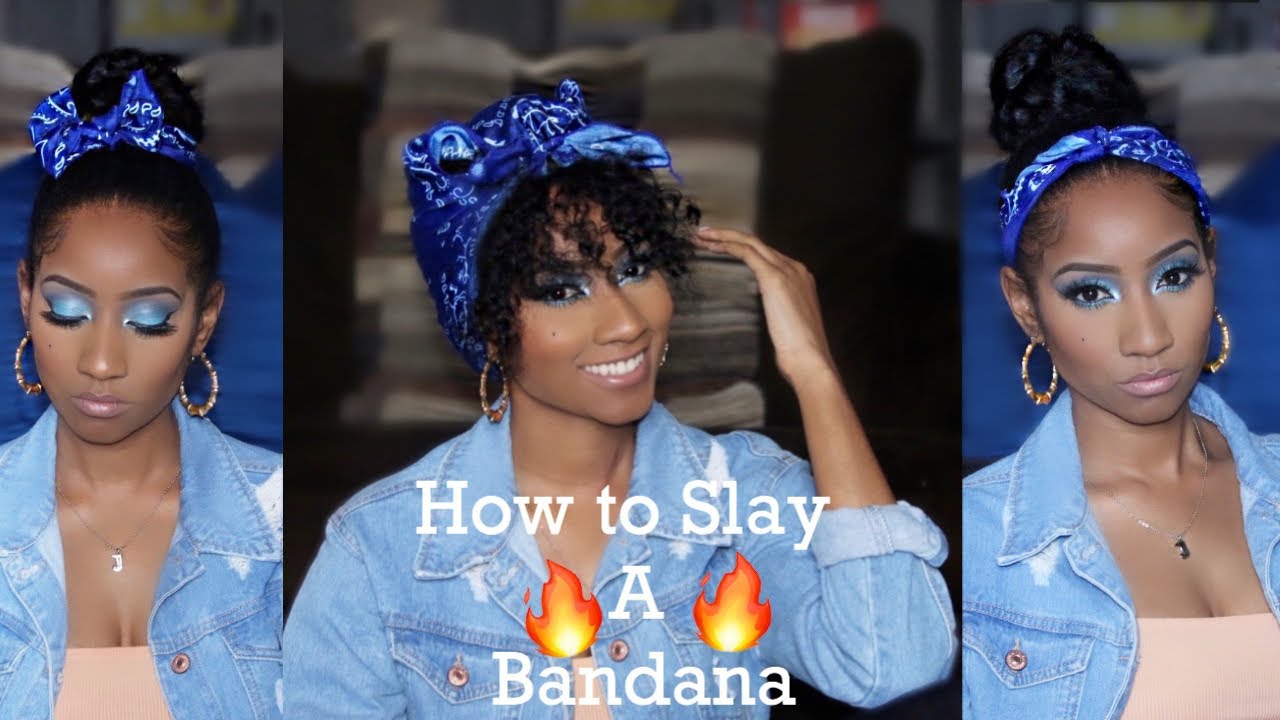 How To | Tie a Bandana | 1  Minute Bandana Hairstyles | Lazy Hair day for Naturals