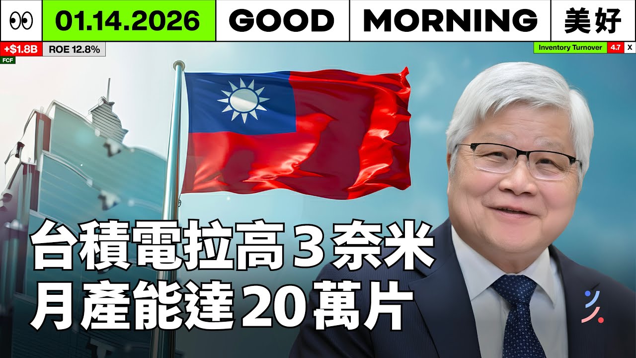 台積電全力拉高 3 奈米月產能達 20 萬片，台灣還是先進製程主力！｜2026/01/14 (三)