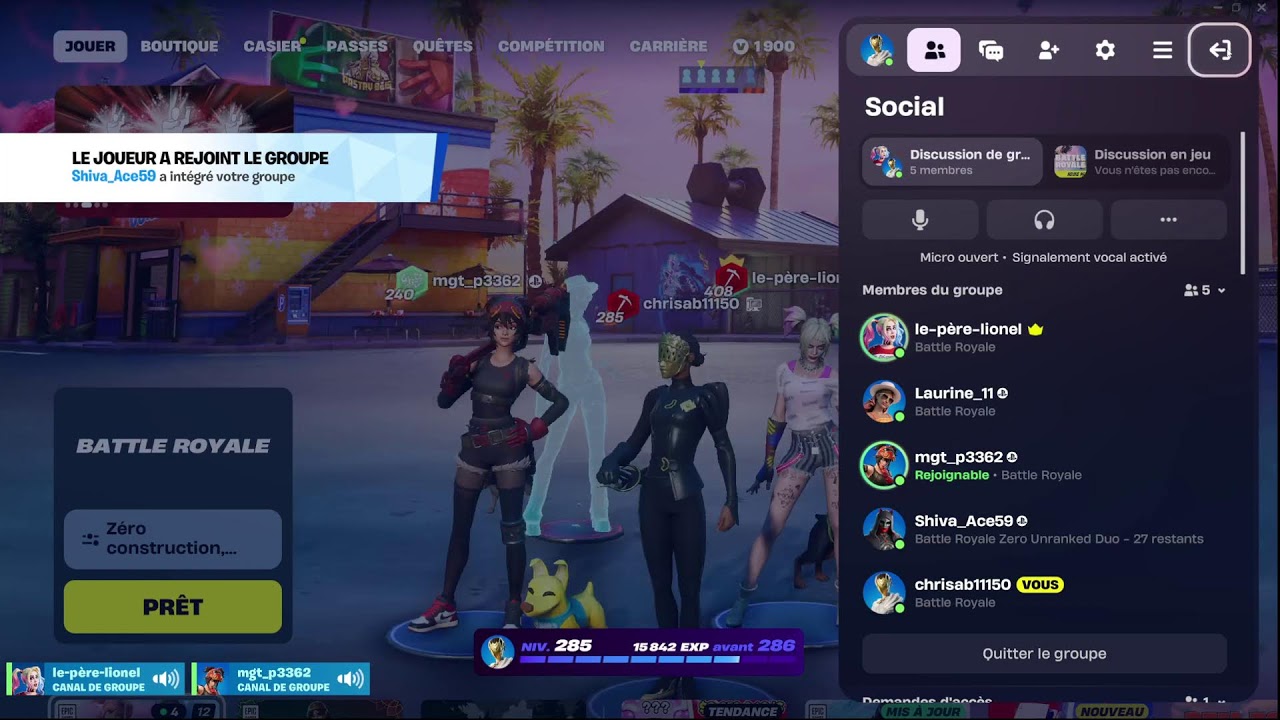 Fortnite partie du vendredi soir