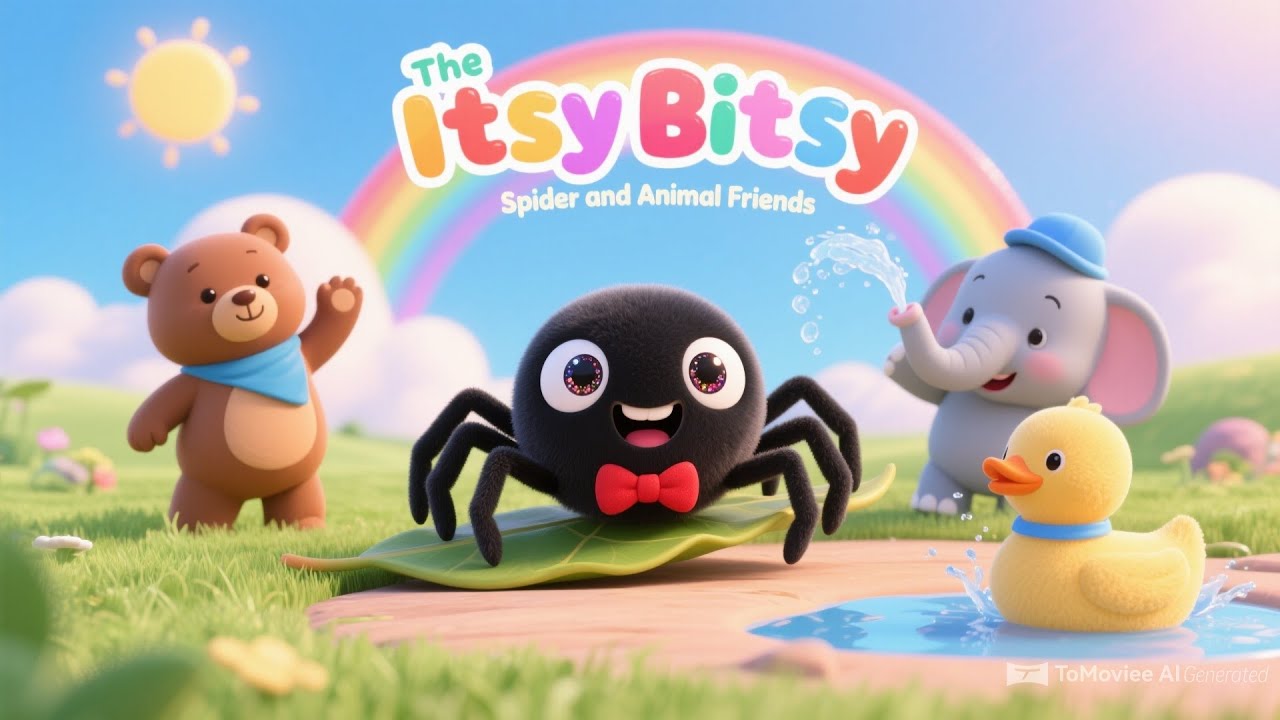 The Itsy Bitsy Spider and Animal Friends 🕷️🦆 | Learn Animal Sounds for Kids | Fun Nursery Rhyme Song