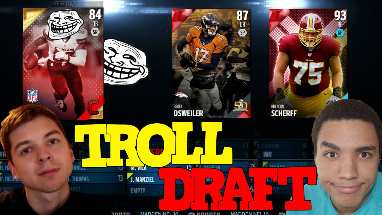 ULTIMATE TROLL DRAFT CHAMPIONS CHALLENGE - MADDEN 16