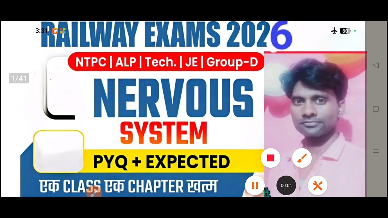 Nervous system pyq railway group D & and alp  technician 