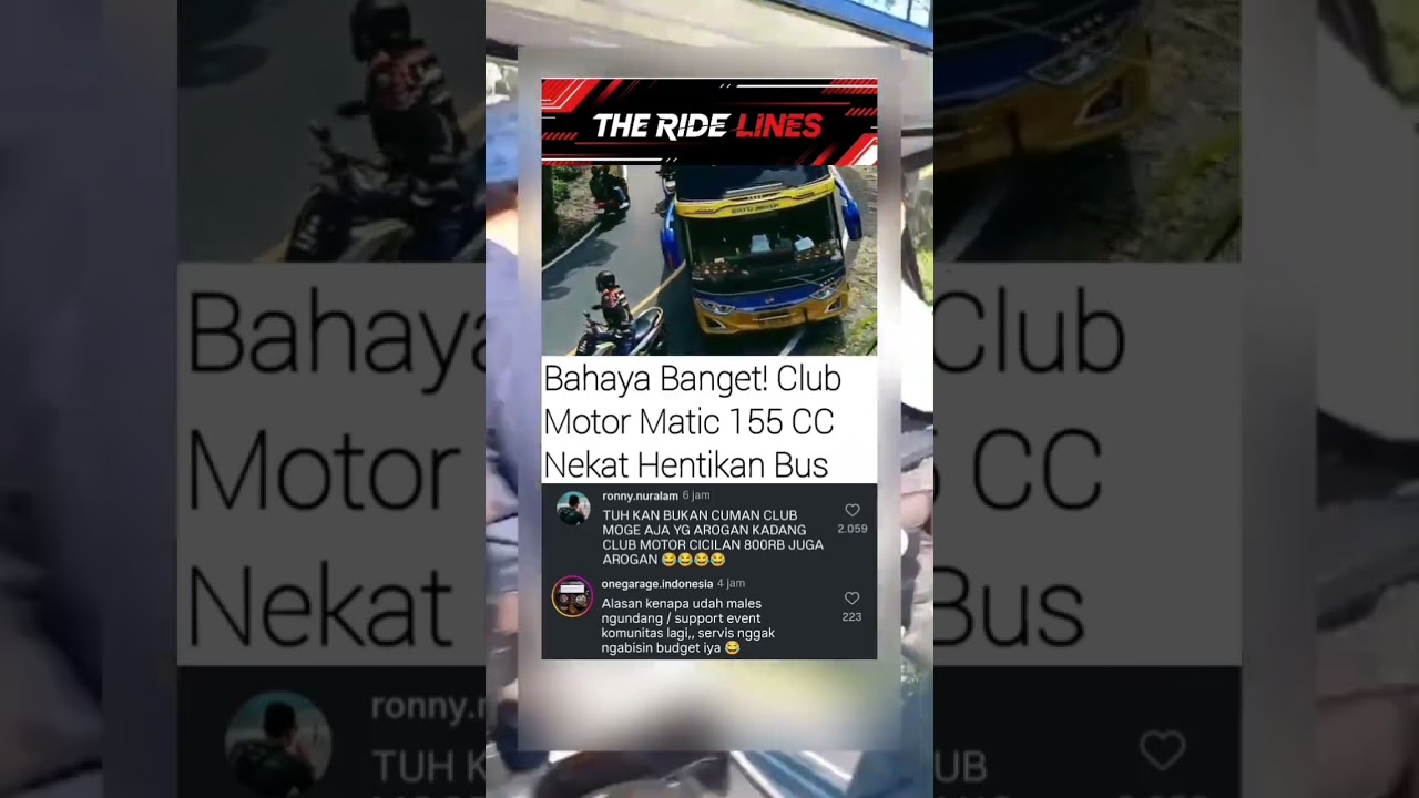 Viral! Motor Matik Hentikan Bus Di Tikungan Tajam Saat Konvoi! #shorts