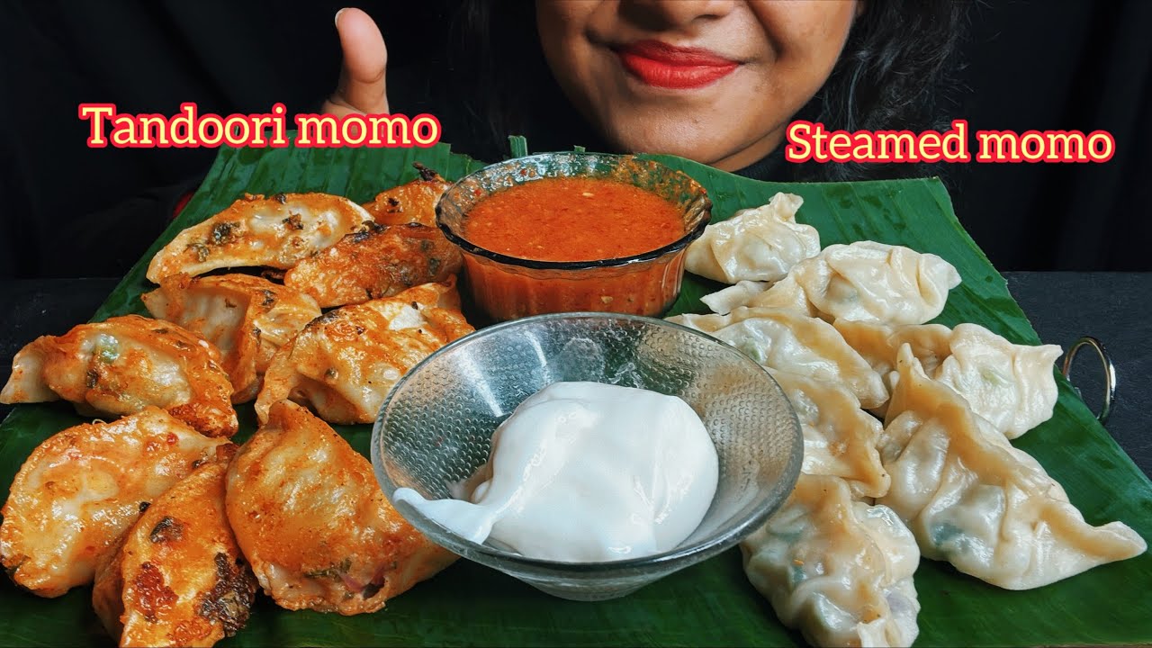 Juicy Tandoori Chicken Momo & Steamed Momo Mukbang 🌶️ | Eating Chicken Momo With Spicy Chutney ASMR
