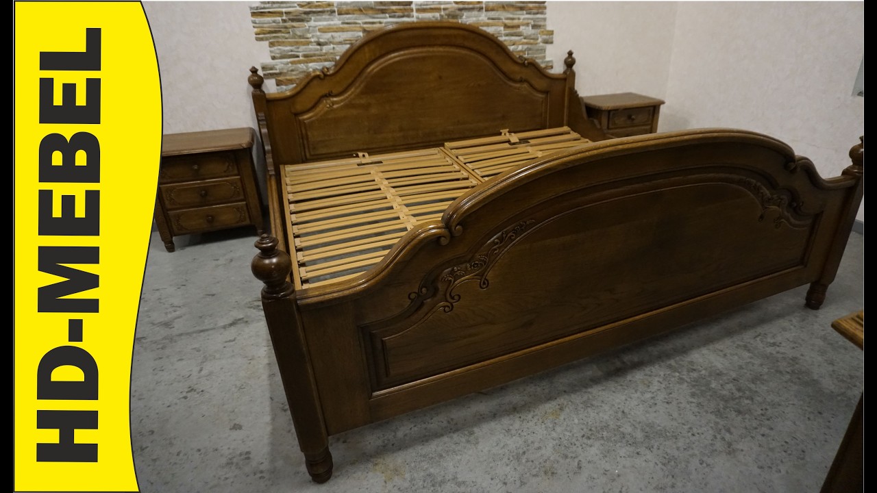 www.HD-MEBEL.pl *** ŁÓŻKO DĘBOWE LITY DĄB CIEMNE 100x200 x2 + SZAFECZKI NOCNE + STELAŻE x 2