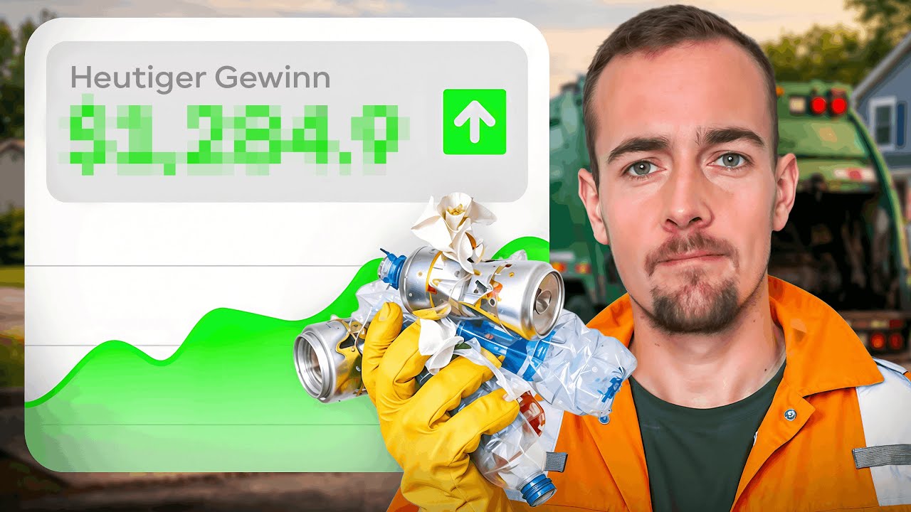 Ich habe 1 Tag lang Dosen und Flaschen für Geld gesammelt