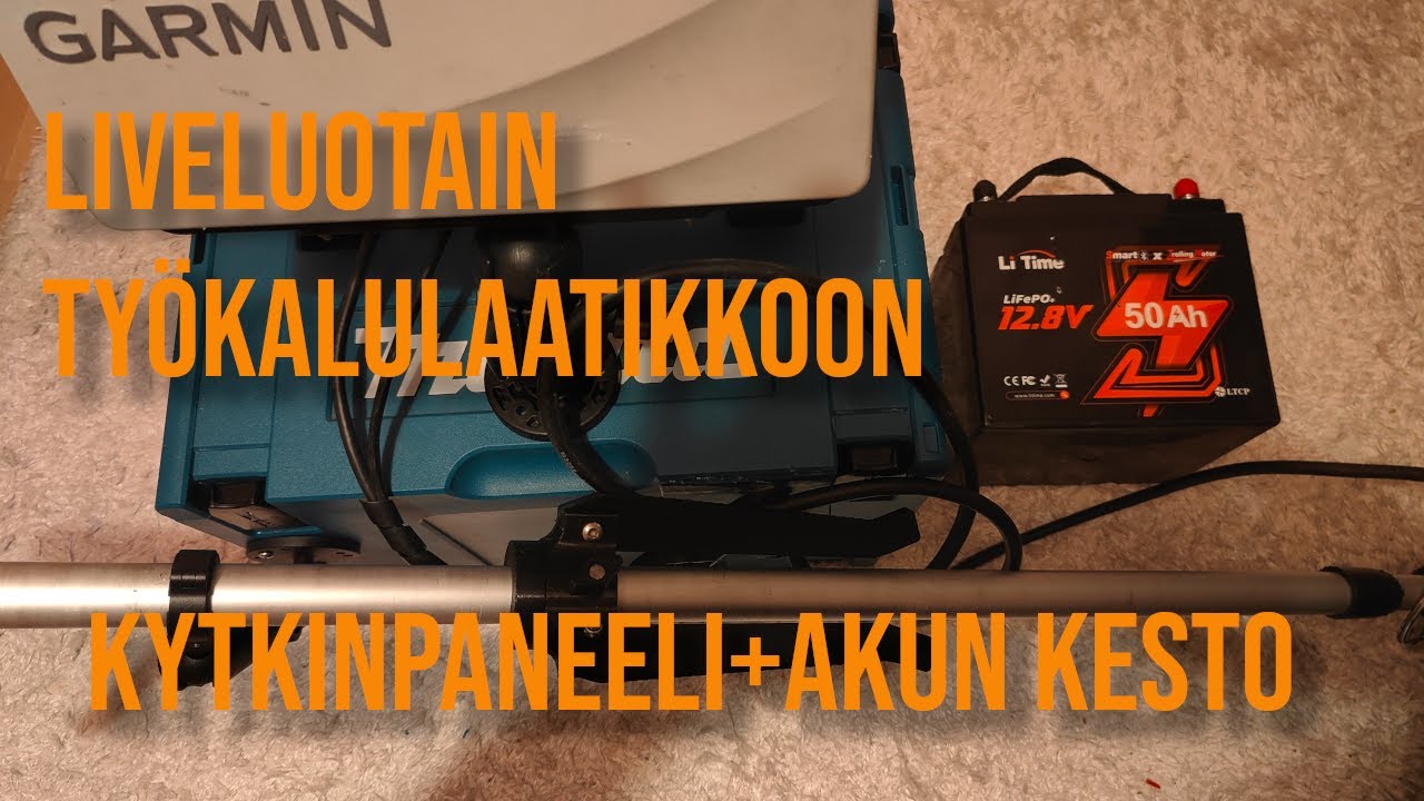 Liveluotain pilkkikäyttöön - Paljonko painaa 20Ah akulla?