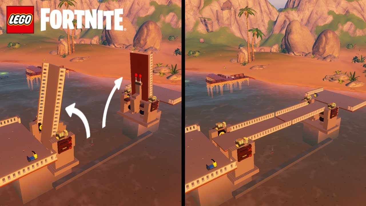 How to build a drawbridge in Lego Fortnite