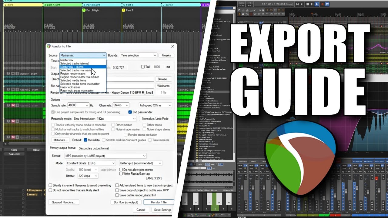 Ultimate Export Guide in Reaper