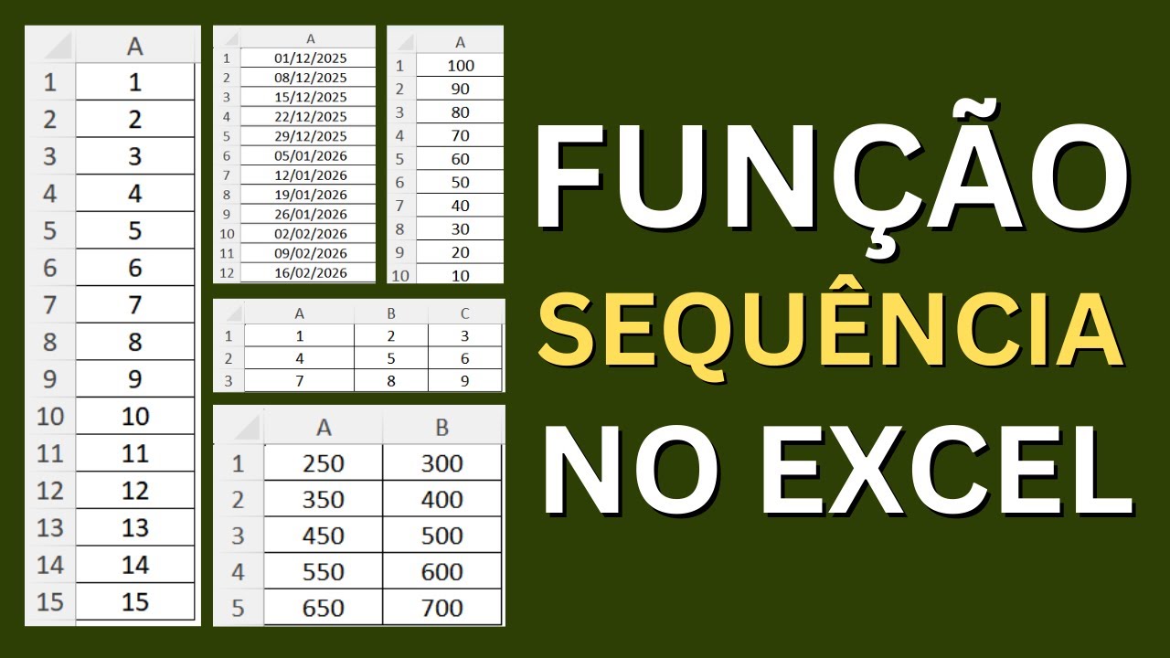 Como Usar a Função SEQUÊNCIA no Excel | Como fazer SEQUÊNCIA automática no Excel?