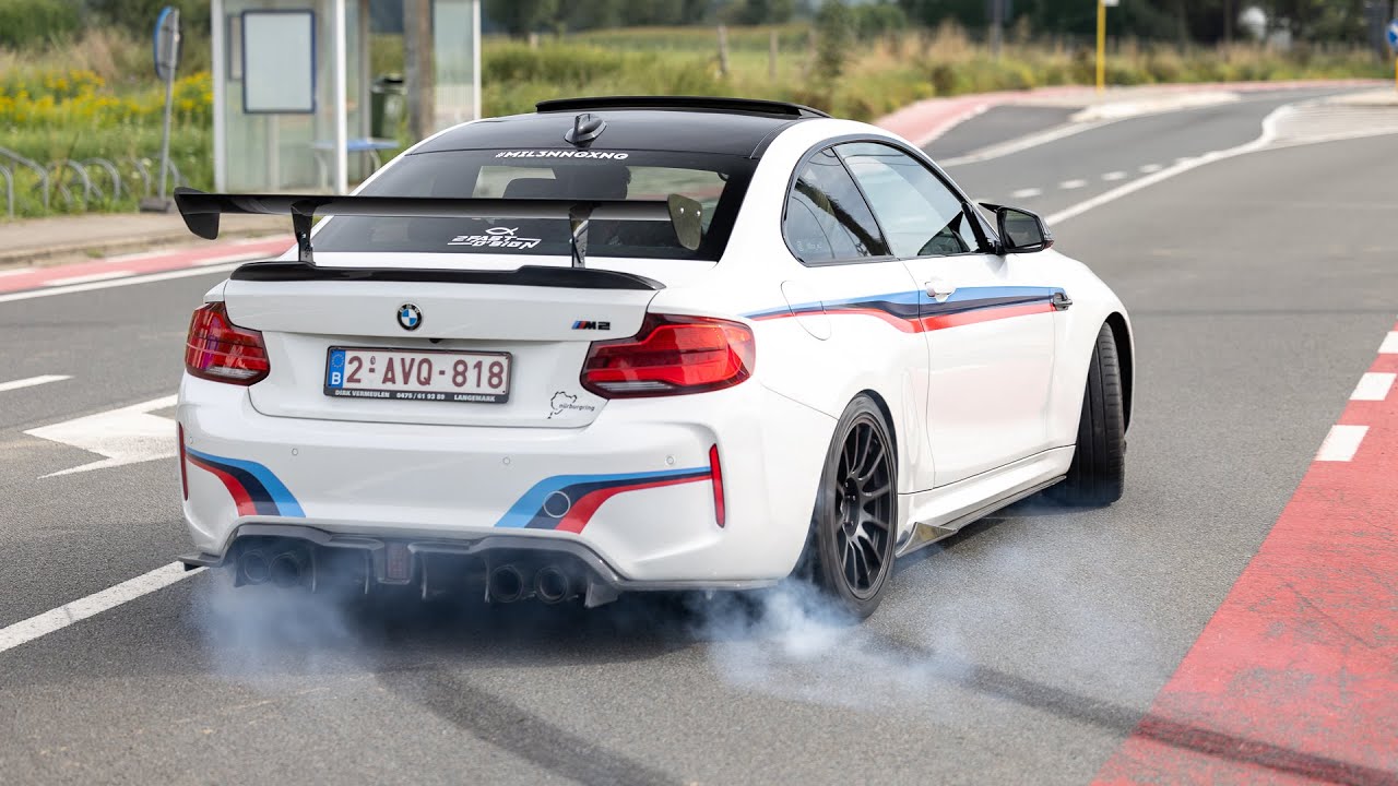 BMW M2 F87 with Decat M Performance Exhaust - EPIC Drifts, Burnouts, Revs & Accelerations !