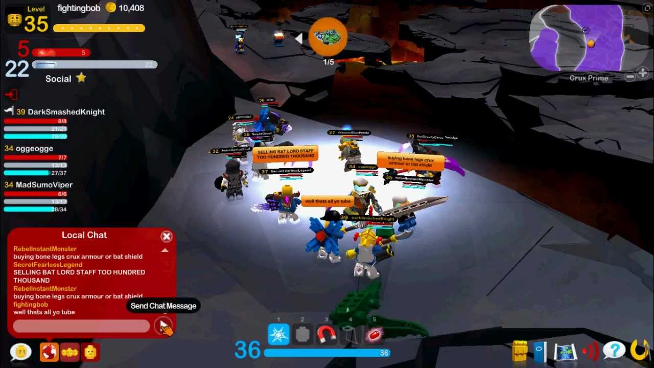 LEGO Universe fighting dragons on crux prime
