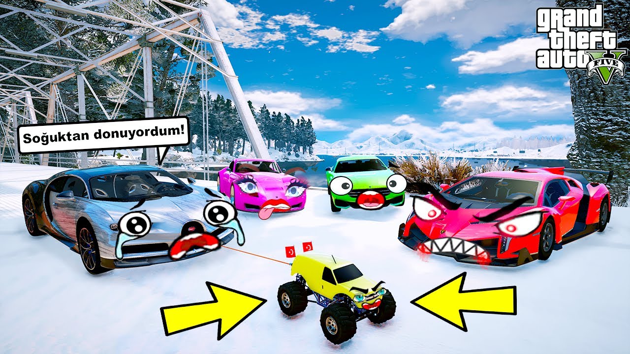 KÜÇÜK KAMYON MONSTER BUGATTİ'Yİ UÇURUMDAN KURTARIYOR! - GTA 5
