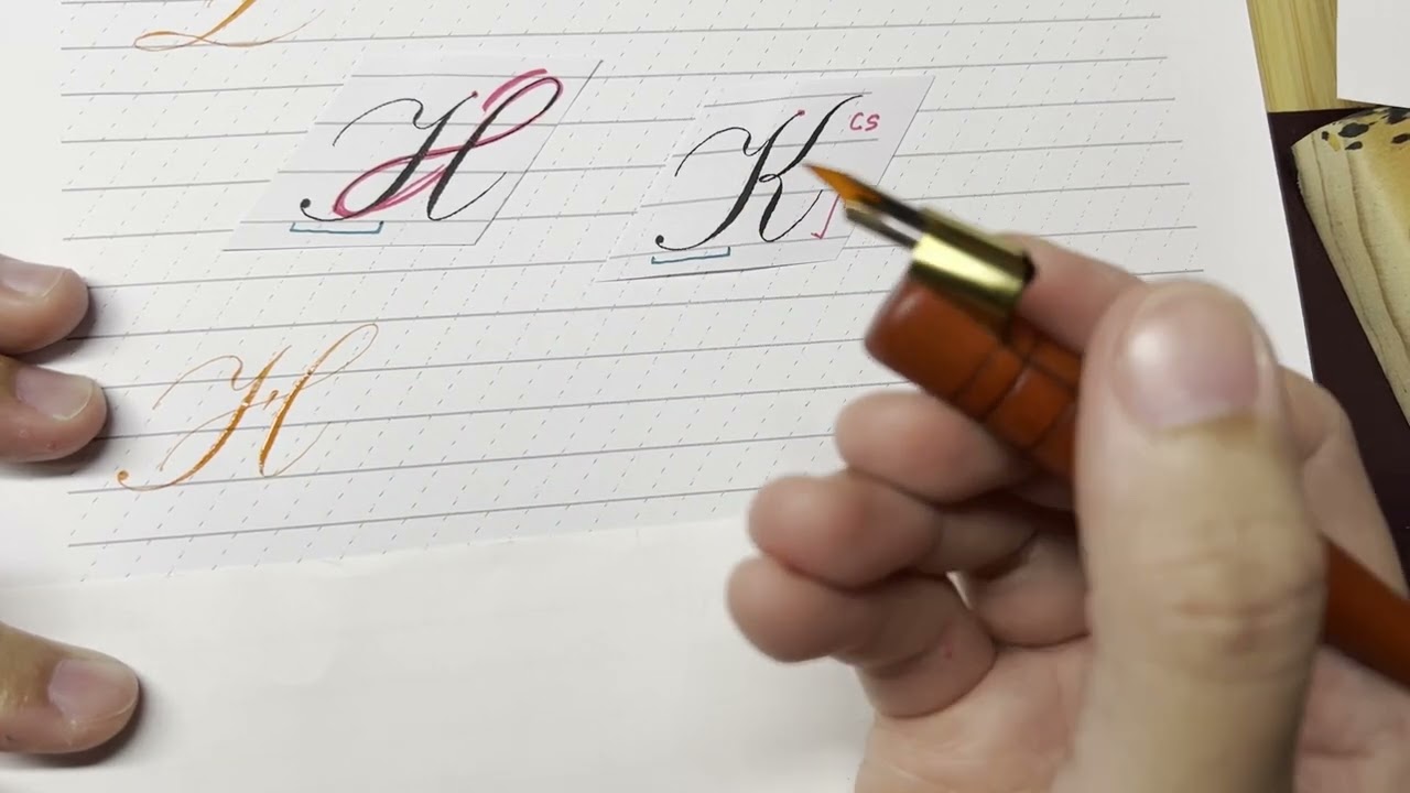 How to Write the Capital Letters H and K in Engrosser's Script