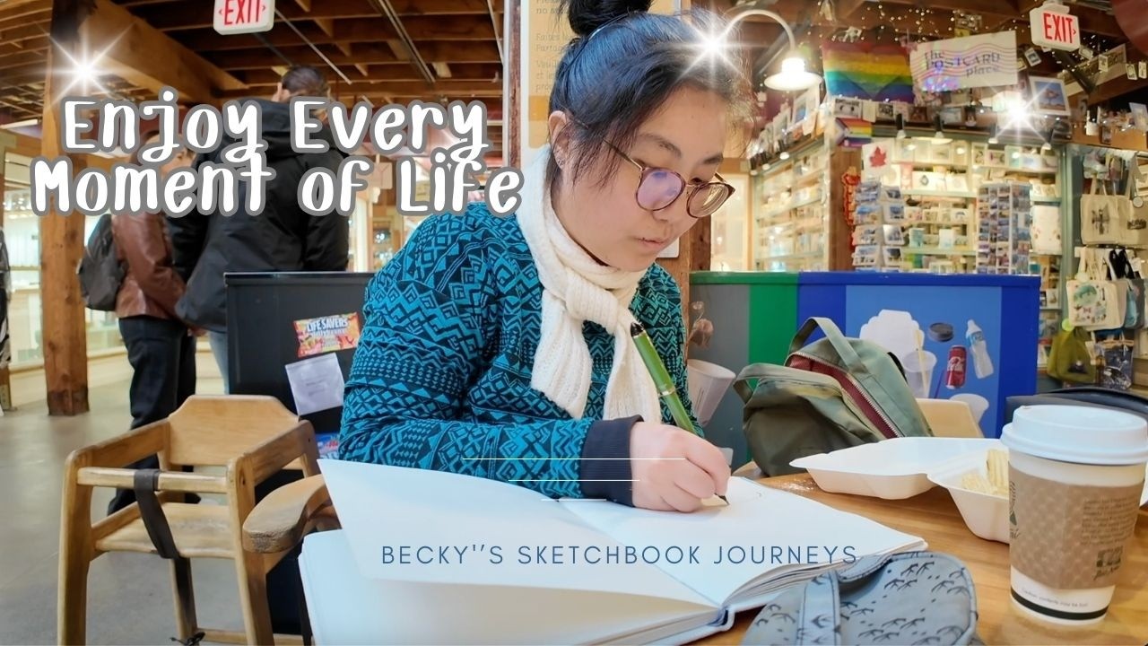 Happy Living and Sketching Every Day:  Granville Island and Chinese Food