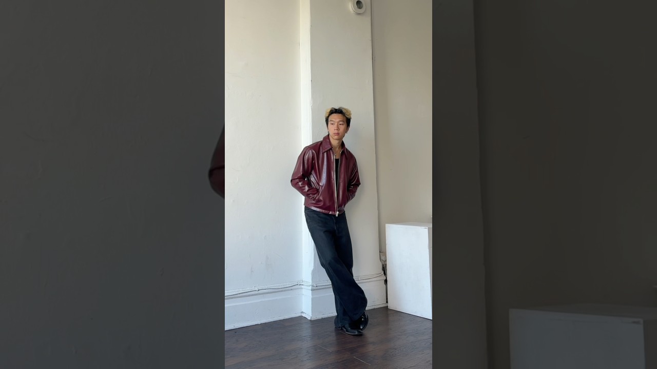 Fall outfits - Red leather jacket 