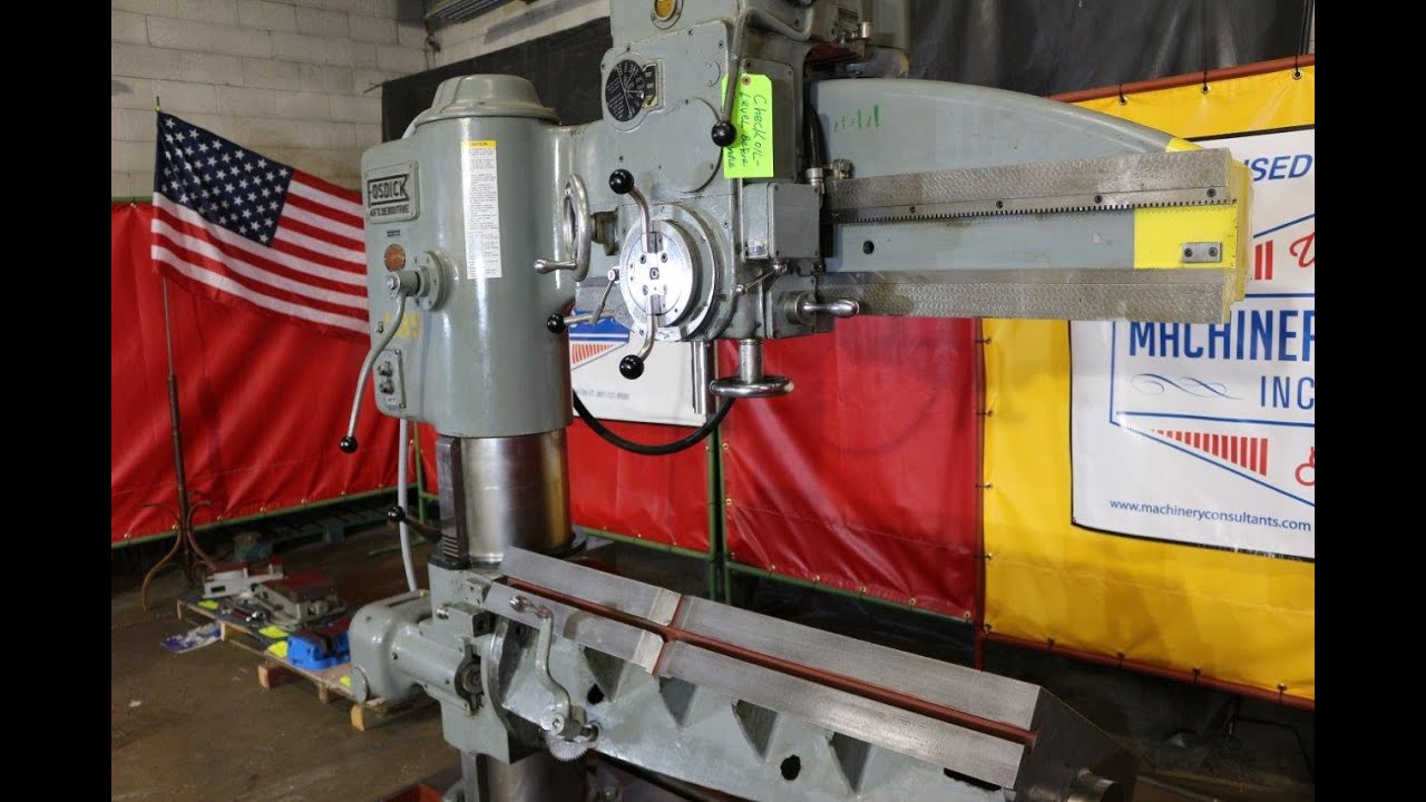 Fosdick USA 4 foot Sensitive Radial Arm Drill 4 x 12 SN 17466 TABLE OPERATONAL INFO