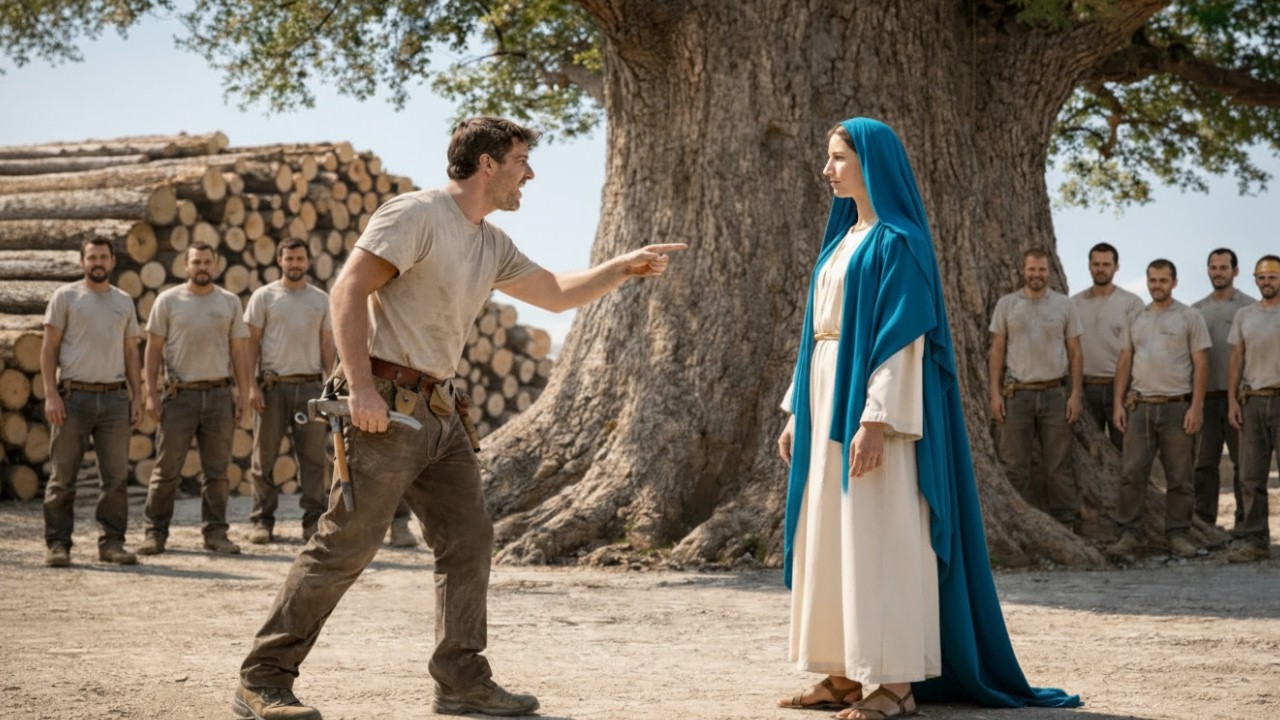 «Personne ne peut déplacer cet arbre»— le charpentier l’a défiée, mais la Vierge Marie lui a donné..