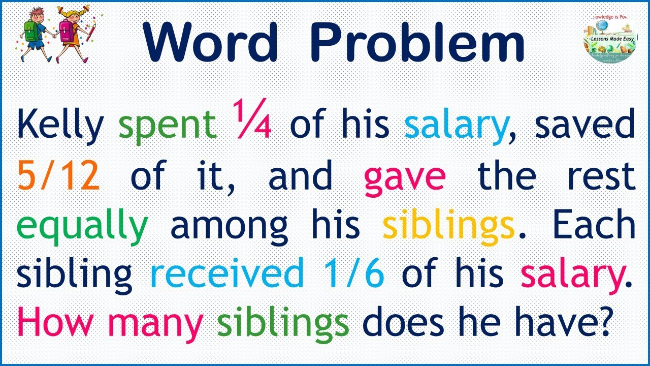 Here is a perfect example of a  word problem related to fractions with mixed operations.