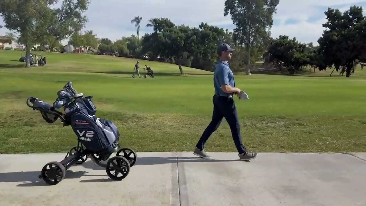 Meet Club Booster V2 - Easily convert your push cart into a remote-controlled electric golf caddy.