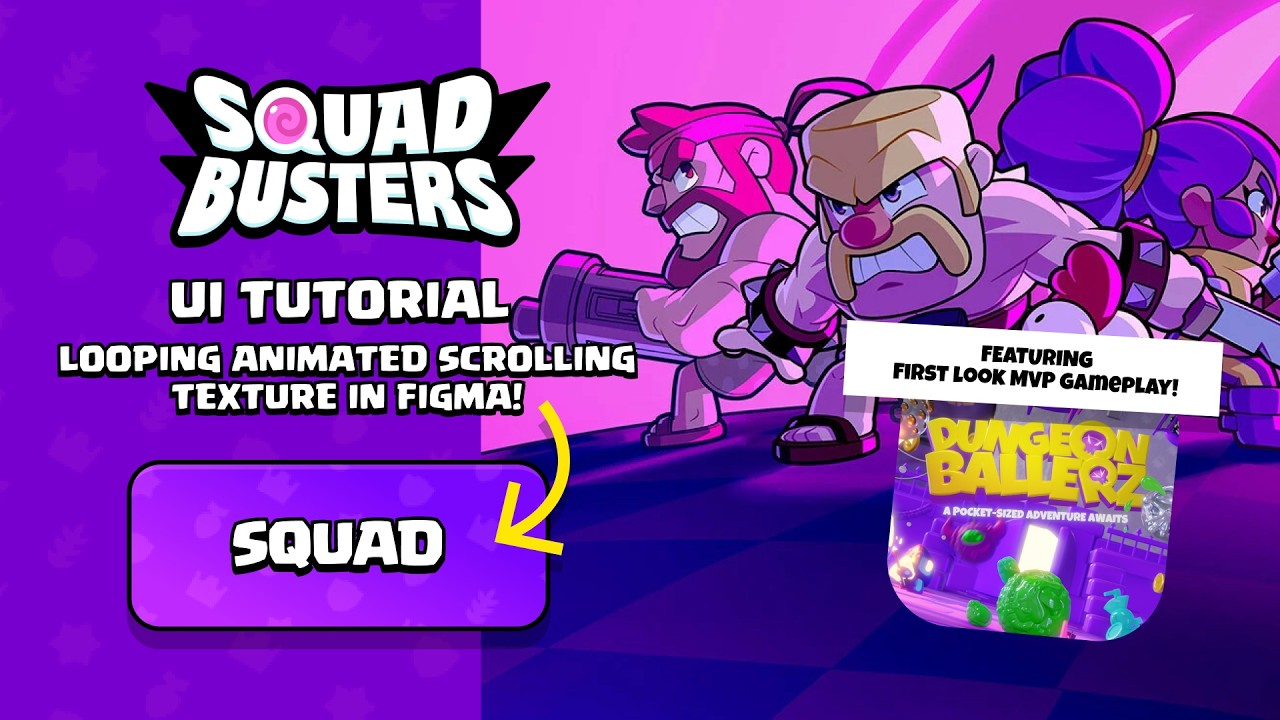 Figma UI Looping and Scrolling Texture Squad Busters x Dungeon Ballerz