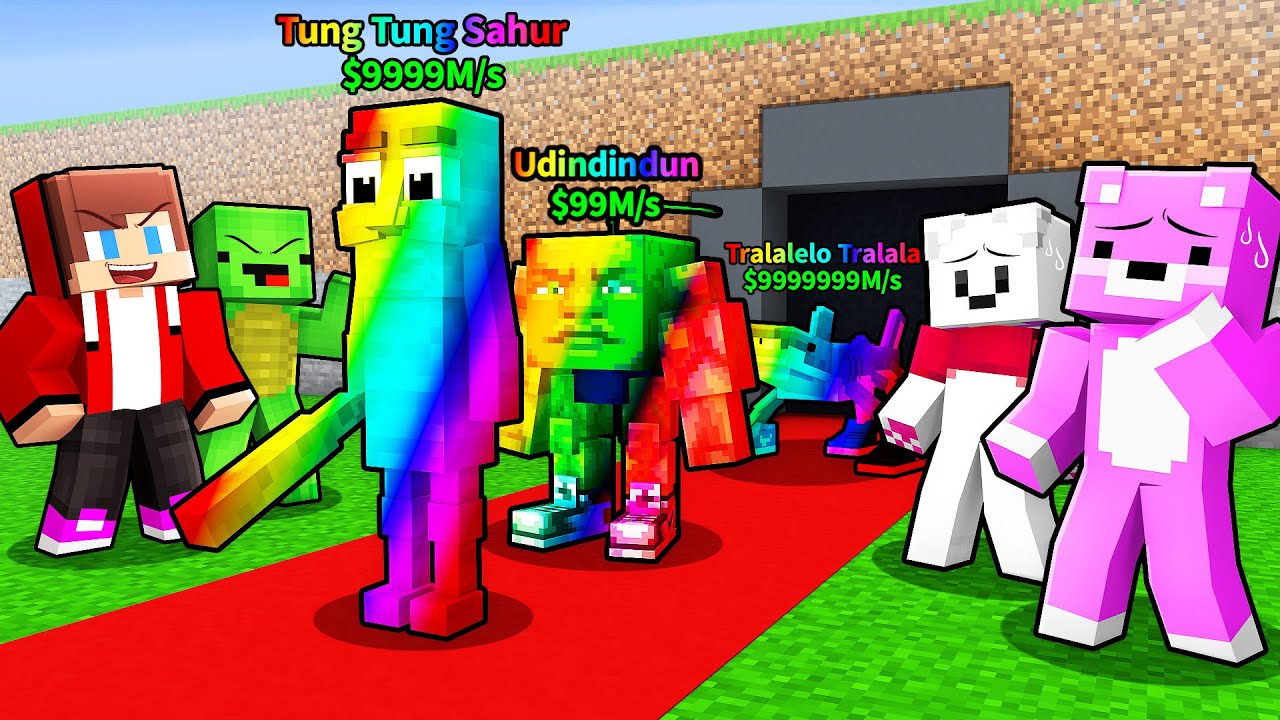 JJ and Mikey Steal Friends Brainrot in Minecraft (Maizen)