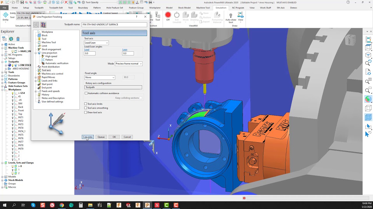 PowerMill Highlights | Avoiding 5th Axis Azimuth Singularity Using Lead Lean & Edit Reorder