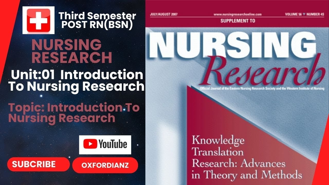 Third semester  Post RN (BSN) | Lec.01, Unit 01 Nursing Research