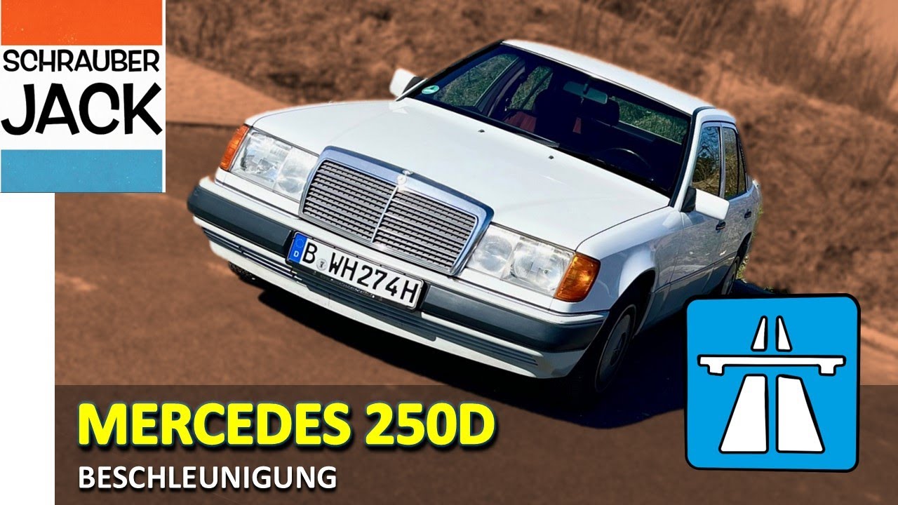 Mercedes W124 250D на испытательном треке.