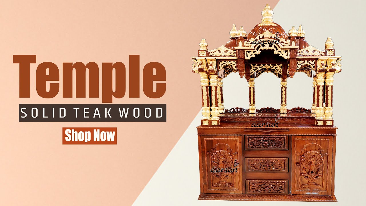 #188 ISKCON Temple Altar Designs in Solid Teak Wood,  Global Delivery | Aarsun