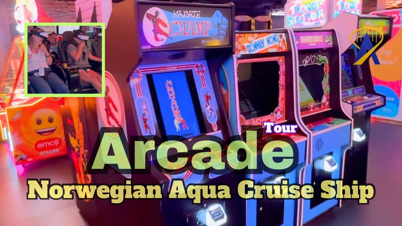 Tour of Norwegian Aqua Game Zone Arcade