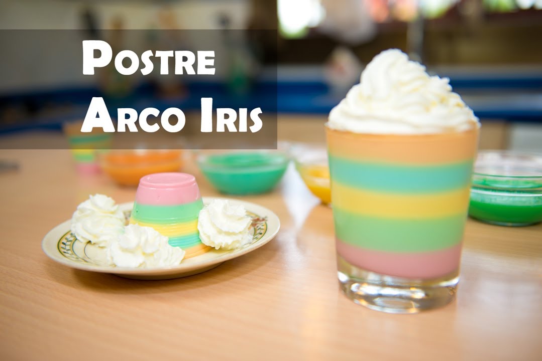 Postre Frio Arco Iris de Chocolate Blanco y Menta