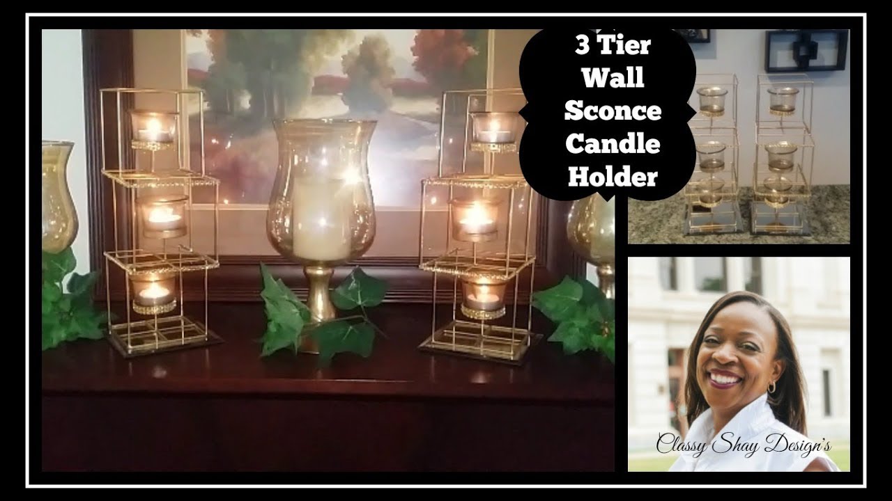 DIY: Dollar Tree | 3 Tier Candle Wall Sconce| Home Decor