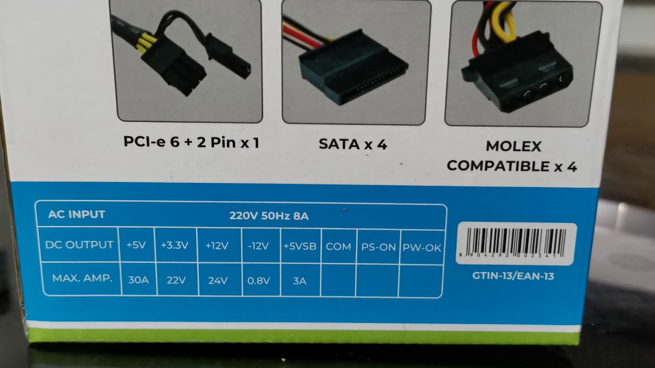 Budget GAMING SMPS 800 Watt  Just@ Rs 900  FOXIN  FPS 800