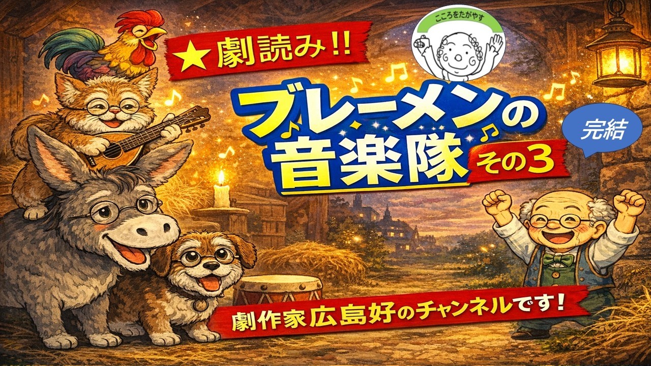 ◎劇読み・グリム童話の「ブレーメンの音楽隊」（その３）・劇作家広島友好のオリジナル脚本　楽しんで聞いてね～　Play reading 